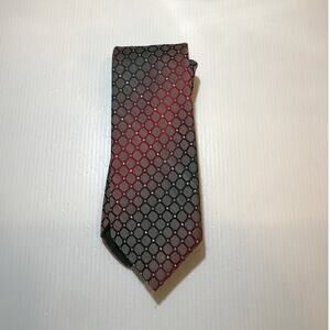 Wembley Red Gray Geometric Short Classic Men Necktie